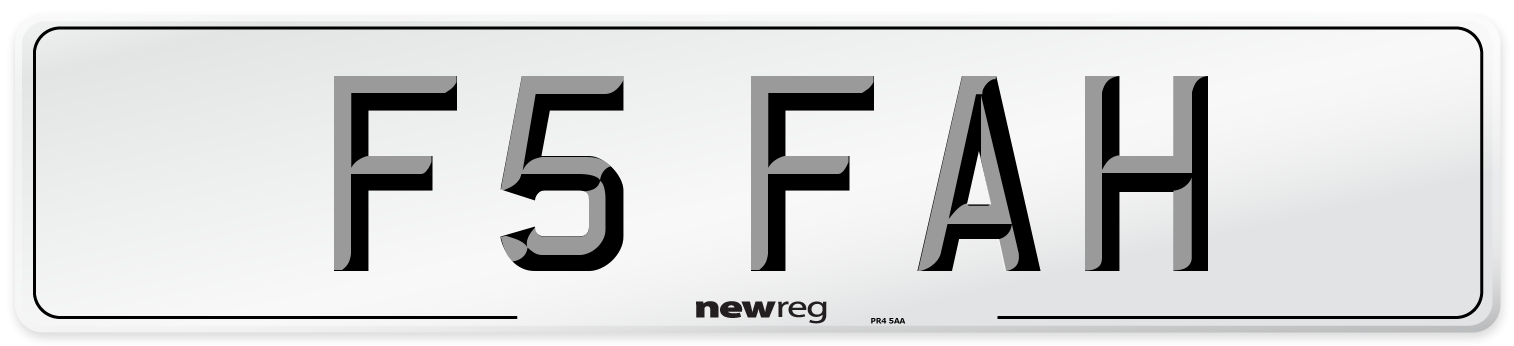 F5 FAH Number Plate from New Reg
